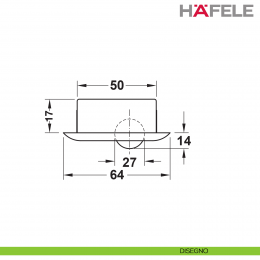 Ruota da incasso girevole per mobili Hafele diametro 64 mm portata 50 kg superficie di scorrimento morbida 2