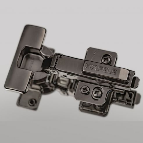 Cerniera Hafele Metalla 310 SM apertura 110 gradi montaggio ad angolo con ammortizzatore di chiusura nera