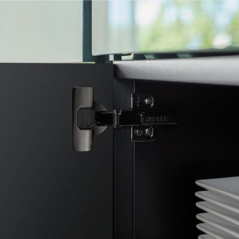 Cerniera Hafele Metalla 310 SM apertura 110 gradi montaggio ad angolo con ammortizzatore di chiusura nera