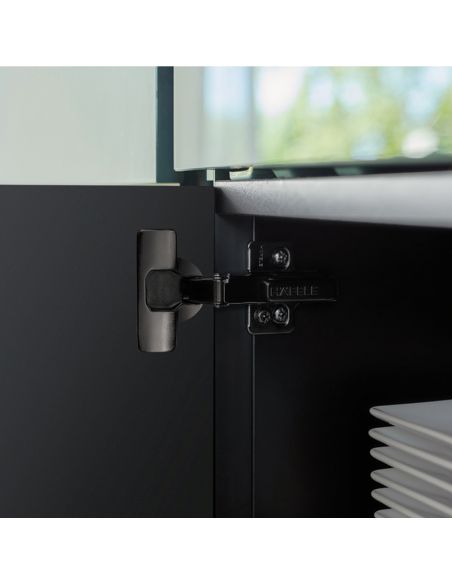Cerniera Hafele Metalla 310 SM apertura 110 gradi montaggio ad angolo con ammortizzatore di chiusura nera
