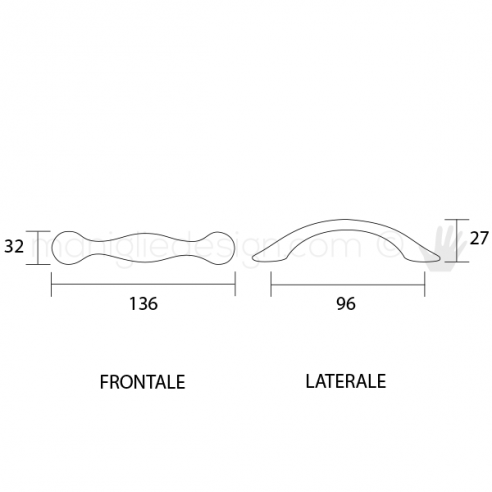 Maniglia per mobile Estamp 7372 disegno