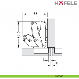 Cerniera Hafele Metalla 310 SM apertura 155 gradi montaggio intermedio/doppio con ammortizzatore di chiusura nichelata 2