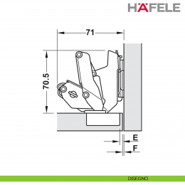 Cerniera Hafele Metalla 310 SM apertura 155 gradi montaggio a filo con ammortizzatore di chiusura nichelata 2