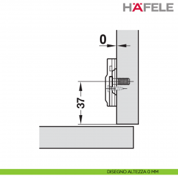 Base di montaggio a croce Hafele Metalla 310 SM regolabile tramite asola da avvitare nichelata 2