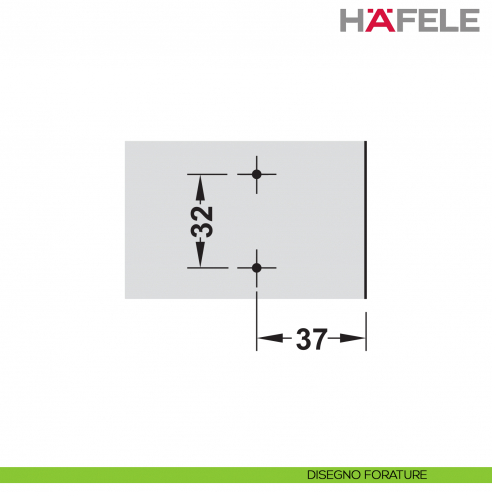 Base di montaggio a croce Hafele Metalla 310 SM regolabile tramite asola da avvitare nichelata - disegno forature
