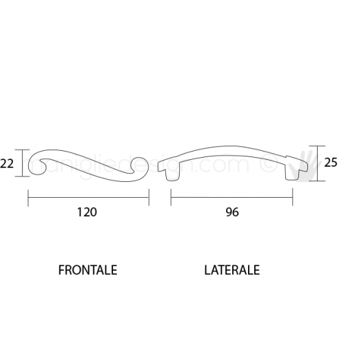 Maniglia per mobile Estamp 7421 disegno