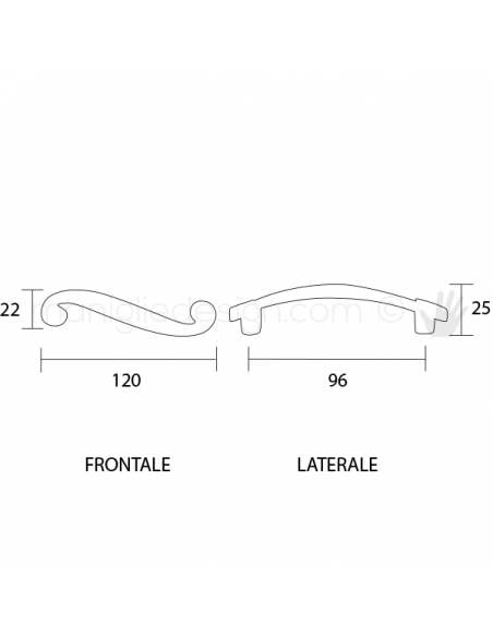 Maniglia per mobile Estamp 7421 disegno