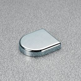 Placchetta copriscatolina semitonda cromata Salice P2CBA06 per cerniera per anta in vetro 2