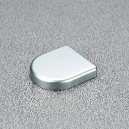 Placchetta copriscatolina semitonda argento satinato Salice P2CBA09 per cerniera per anta in vetro 2