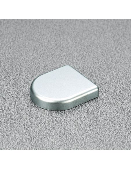 Placchetta copriscatolina semitonda argento satinato Salice P2CBA09 per cerniera per anta in vetro