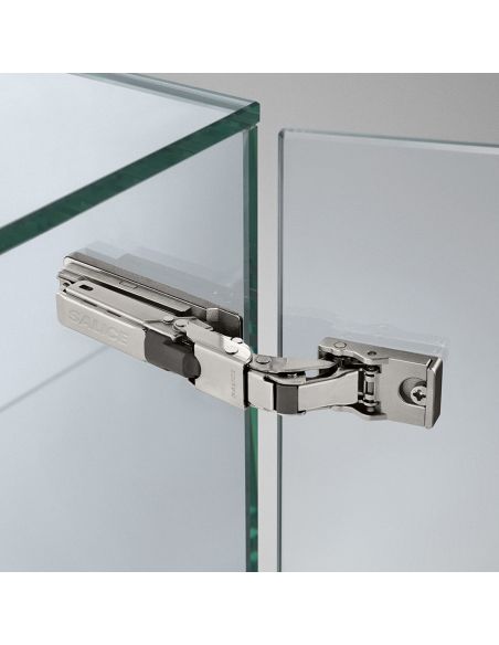 Cerniera per anta in vetro senza foratura Salice CBG2AC9 apertura 110 gradi chiusura automatica