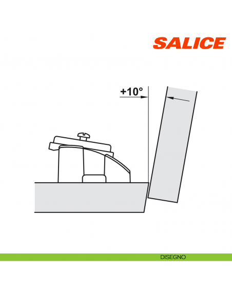 Base inclinabile da +10 a +30 gradi per applicazioni angolari Salice B2V3BW9S - disegno 10 gradi