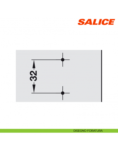 Base inclinabile da +10 a +30 gradi per applicazioni angolari Salice B2V3BW9S - disegno foratura