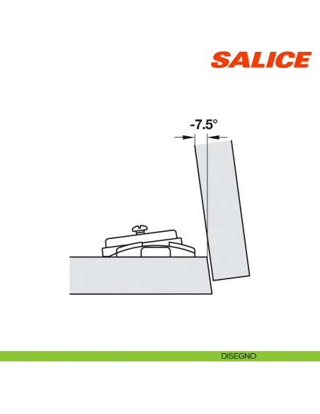 Base inclinabile da -7,5 a +7,5 gradi per applicazioni angolari Salice B2V3BW9R - disegno -7,5 gradi