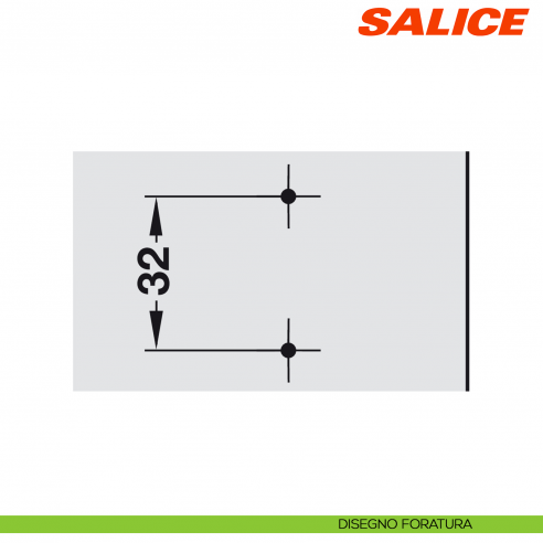Base inclinabile da -7,5 a +7,5 gradi per applicazioni angolari Salice B2V3BW9R - disegno foratura
