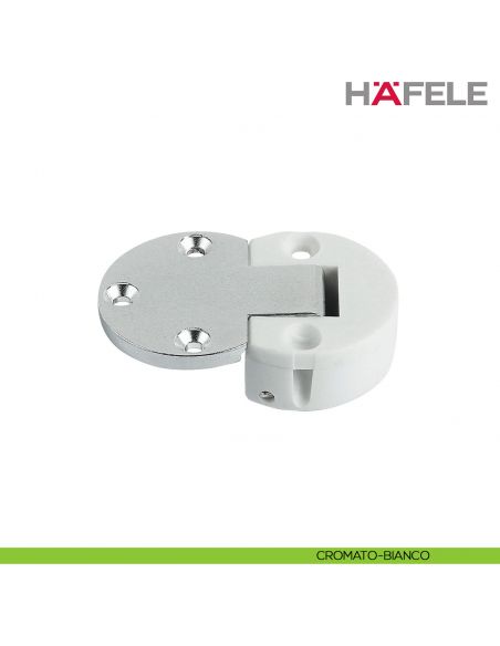Cerniera per ante a ribalta in legno Hafele Plano-Medial angolo di apertura 90 gradi - cromato-plastica bianca