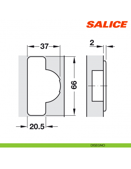 Cerniera Salice C7A6AE9 Silentia+ apertura 110 gradi collo 0 ammortizzata