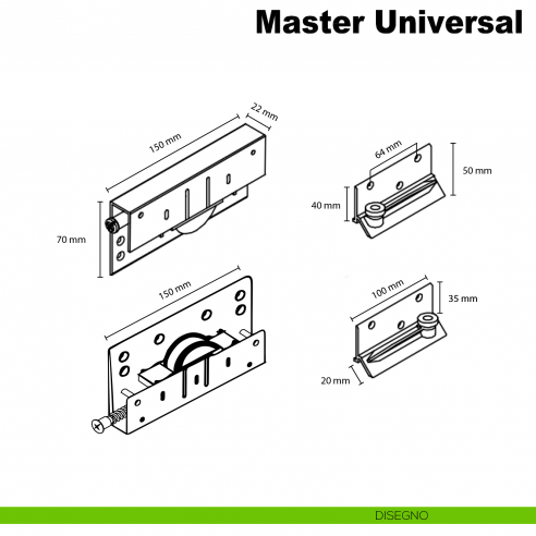 Kit anta interna Master Universal Caimi Export - Disegno