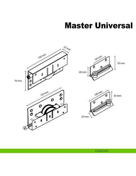 Kit anta interna Master Universal Caimi Export - Disegno