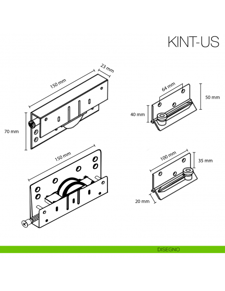 Kit anta interna Gap Italia Usual per armadi e scorrevoli sovrapposti disegno