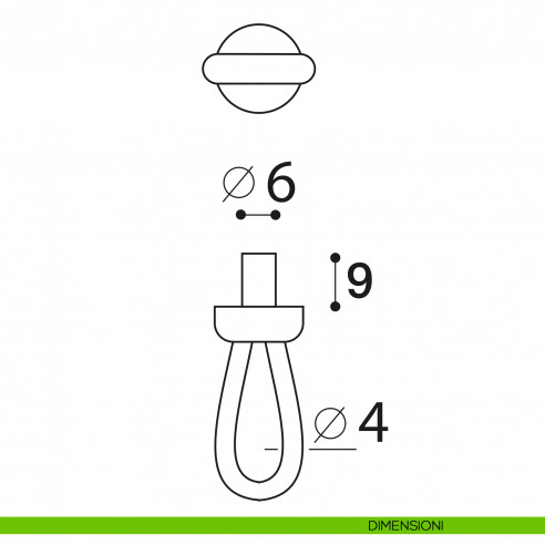 Pomolo cuoio Confalonieri Nichel satinato opaco MB00912DVNP1 disegno