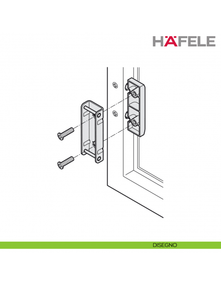 Adattatore per ante a ribalta con telai in alluminio da 20 mm per Free Fold Hafele - disegno