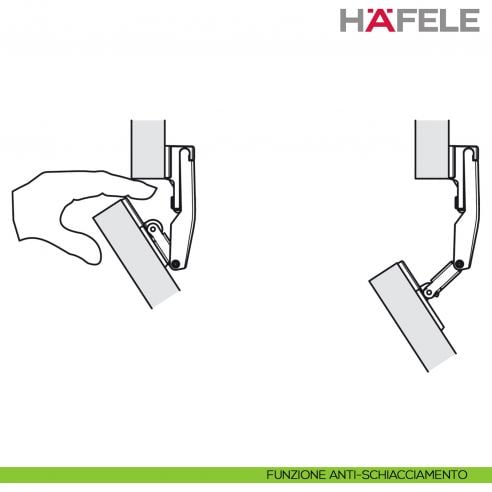 Cerniera intermedia per Hafele Free Fold Short - funzione anti-schiacciamento