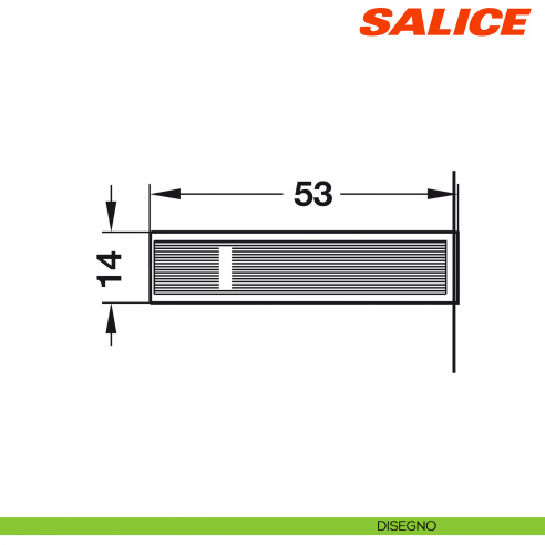 Adattatore longitudinale con biadesivo per Salice Smove D051SNG con utensile di posizionamento grigio - disegno