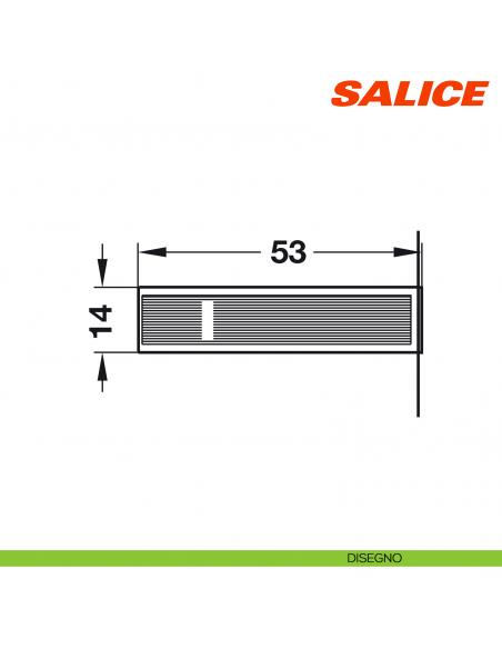 Adattatore longitudinale con biadesivo per Salice Smove D051SNG con utensile di posizionamento grigio - disegno