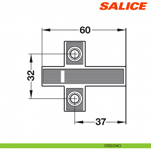Adattatore a croce per Salice Smove D064SNGR grigio - disegno