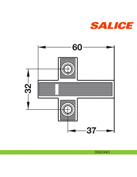 Adattatore a croce per Salice Smove D064SNGR grigio - disegno