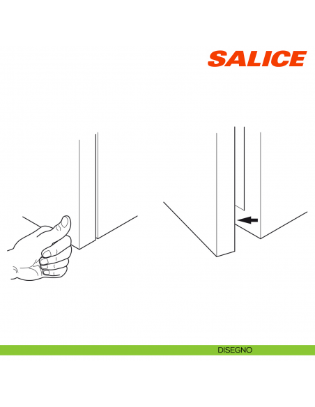 Cricchetto meccanico a pressione per anta Salice Push DP3SNG con utensile di posizionamento - disegno