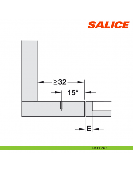 Cerniera Salice C7A6NE9 Silentia+ controcollo per piccoli spazi ammortizzata - disegno