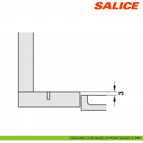 Cerniera Salice C7A6NE9AC Silentia+ controcollo ammortizzata - disegno con base H 0