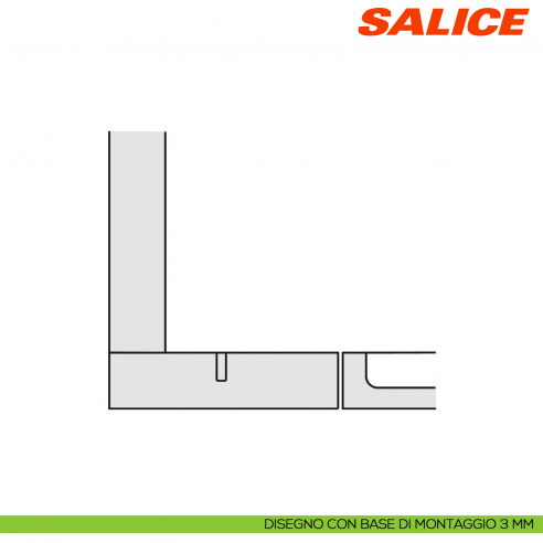Cerniera Salice C7A6NE9AC Silentia+ controcollo ammortizzata - disegno con base H 3