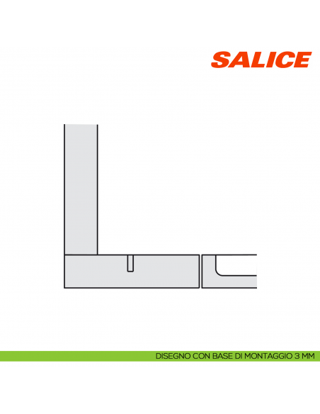 Cerniera Salice C7A6NE9AC Silentia+ controcollo ammortizzata - disegno con base H 3