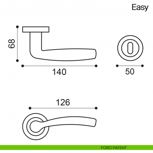 Maniglia per porta Easy Manital foro patent
