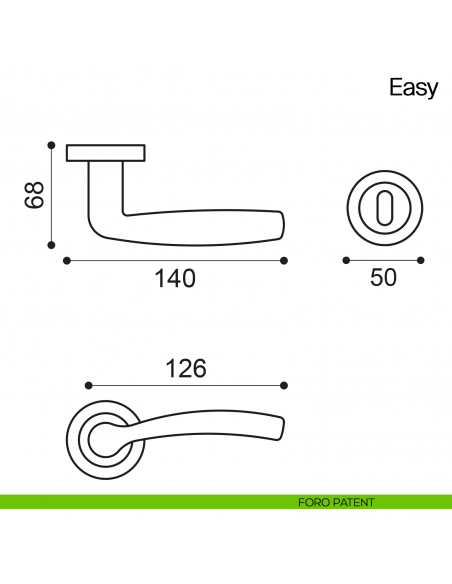 Maniglia per porta Easy Manital foro patent