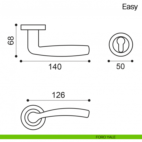 Maniglia per porta Easy Manital foro yale