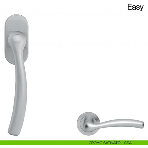 Maniglia martellina DK per finestra Easy Manital cromato satinato