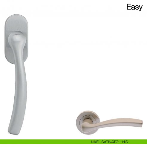 Maniglia martellina DK per finestra Easy Manital nikel satinato
