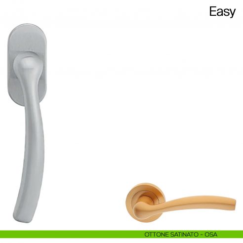 Maniglia martellina DK per finestra Easy Manital ottone satinato
