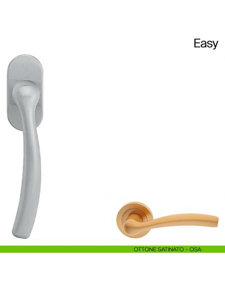 Maniglia martellina DK per finestra Easy Manital ottone satinato