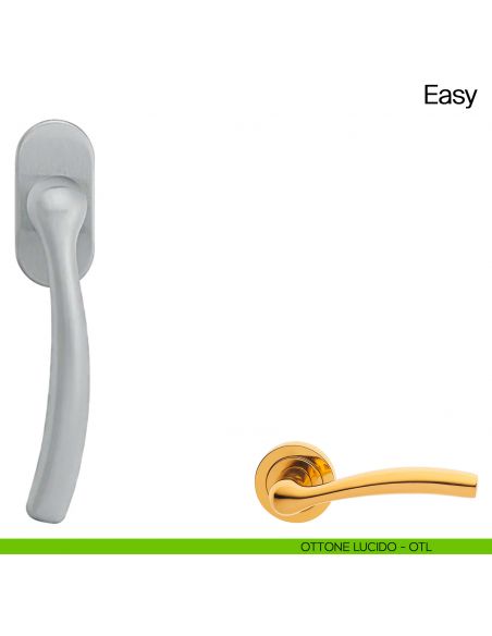 Maniglia martellina DK per finestra Easy Manital ottone lucido