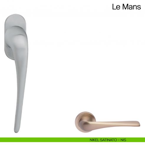 Maniglia martellina DK per finestra Le Mans Manital NIKEL satinato