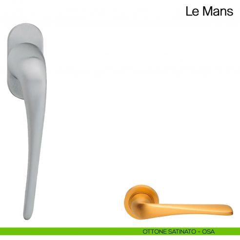 Maniglia martellina DK per finestra Le Mans Manital ottone satinato