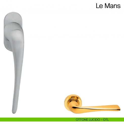 Maniglia martellina DK per finestra Le Mans Manital ottone lucido