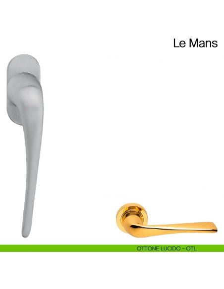 Maniglia martellina DK per finestra Le Mans Manital ottone lucido