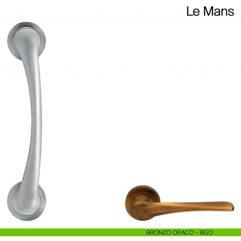 Maniglione per porta Le Mans Manital con rosette bronzo opaco