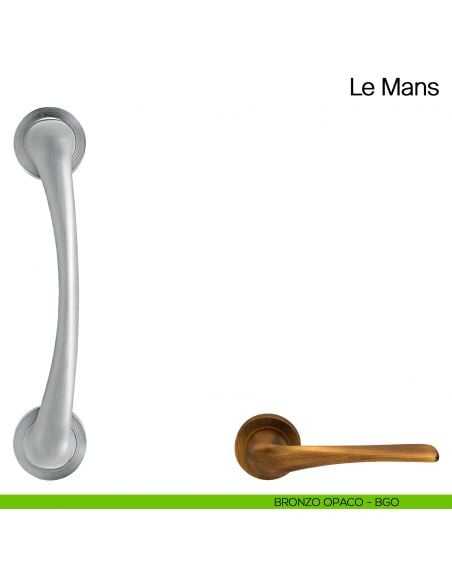 Maniglione per porta Le Mans Manital con rosette bronzo opaco